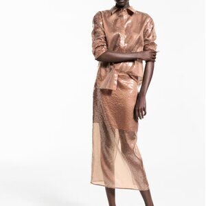 Mango Sequin midi skirt Size L